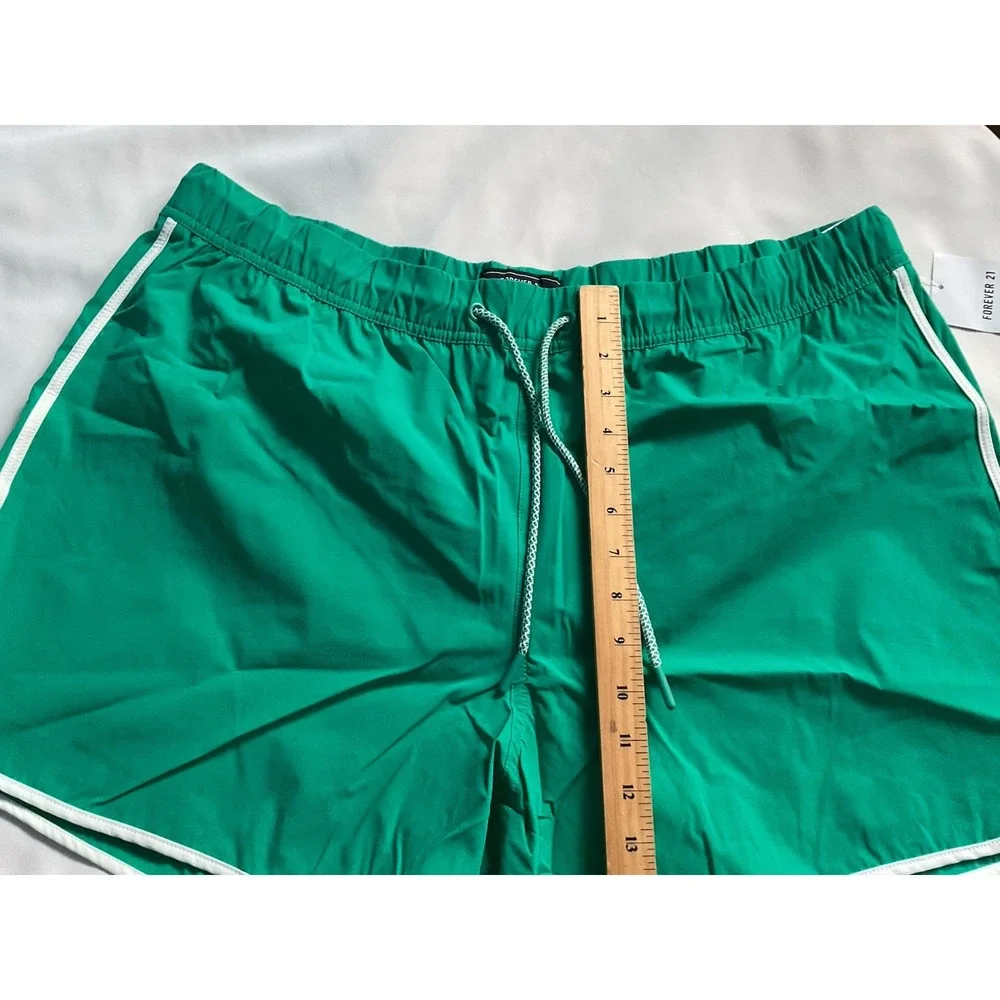 Forever 21 Mens Green Athletic Short Elastic Waist Drawstring Pockets Size 2XL - Picture 7 of 9